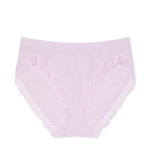 Victoria's Secret Seamless Lace-Trim High-Leg Brief Panty Delicate Violet XL NEW - Picture 4 of 6
